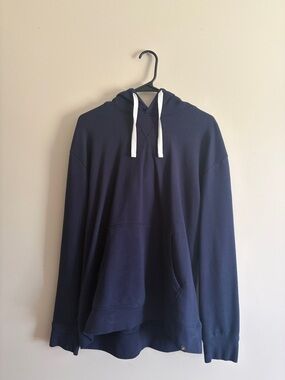 Piombo Navy Hoodie with White Drawstrings